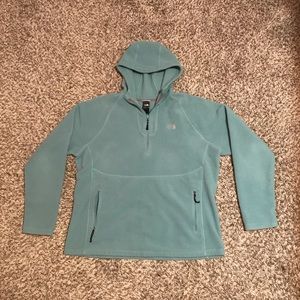Light Teal Polyester North Face Sweater